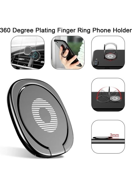 Gümüş Parmak Yüzük Tutucu Araba Smarphone Için Manyetik Telefon Tutucu Lüks Dönebilen Parmak Yüzük Cep Telefonu Tutucu Montaj Standı Tutucu (Yurt Dışından) fiyatları