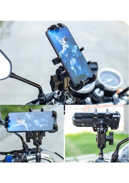 B A01 Alüminyum Motosiklet Gidon Yan Ayna Bisiklet Bisiklet Telefon Tutucu Dağı (Yurt Dışından) fırsatları