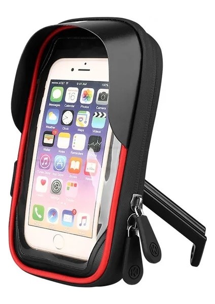 Kırmızı (Motosiklet) 6.4 Inç Su Geçirmez Bisiklet Telefon Tutucu Standı Motosiklet Gidon Montaj Çantası Kılıfları Evrensel Bisiklet Scooter Cep Telefonu Braketi (Yurt Dışından)