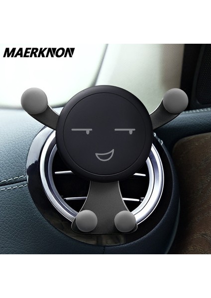 Altın Yerçekimi Araç Telefonu Tutucu Hava Firar Klip Gülümseme Yüz Montaj Mobil Hücre Standı Gps Desteği iPhone 12 Pro Max Xiaomi Samsung (Yurt Dışından) fiyatları