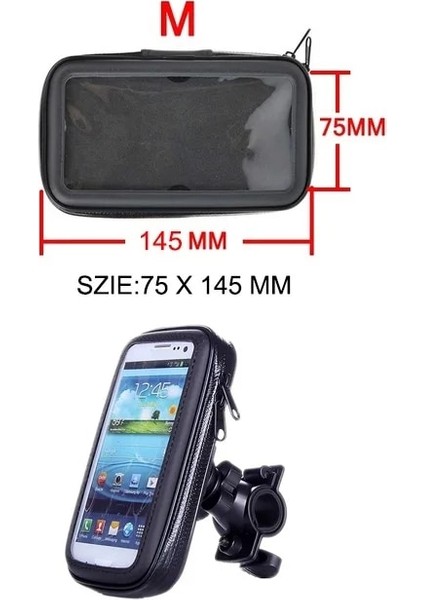 Zj2 M Motosiklet Telefon Tutucu Desteği Moto Bisiklet Dikiz Aynası Standı Montaj Su Geçirmez Scooter Motosiklet Telefon Çantası Samsung Için (Yurt Dışından)