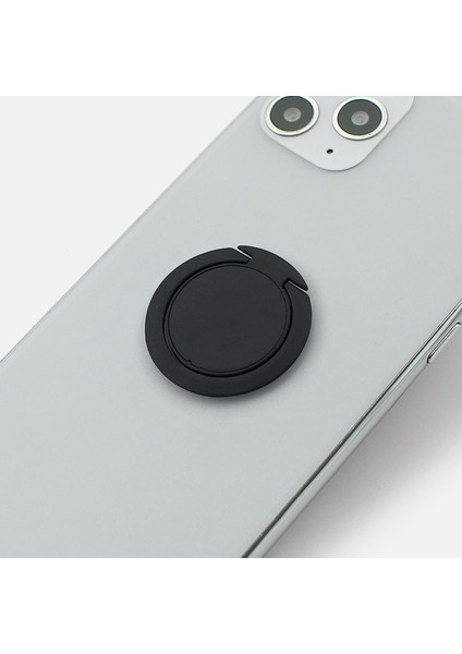 Siyah Ultra-Ince Stent Aksesuarları Parmak Yüzük Tutucu Standı Xiaomi Samsung Için 360 Derece Ince Cep Telefonu Zil Tutucu IPhone 12 Için (Yurt Dışından)