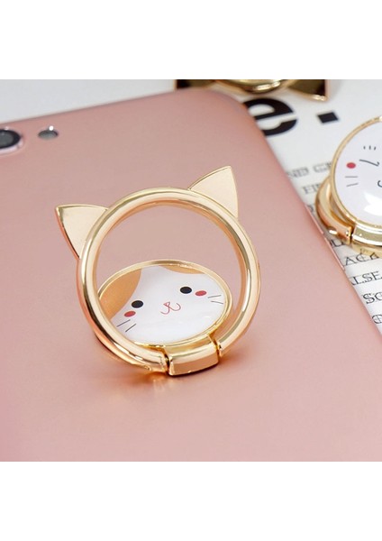Stil 1 Evrensel Cep Telefonu Tutucu Metal Sevimli Kedi Telefon Zil Tutucu Cep Telefonu Standı Parmak Yüzük Tutucu Soporte Celular (Yurt Dışından) modelleri