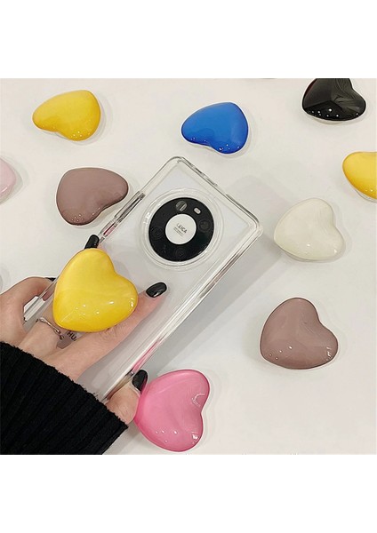Pembe Sevimli 3D Parlak Aşk Kalp Telefon Soket Tutucu Parmak Kavrama Tok Braketi iPhone 14PRO Samsung Evrensel Katlanır Stand Griptok (Yurt Dışından) fiyatları