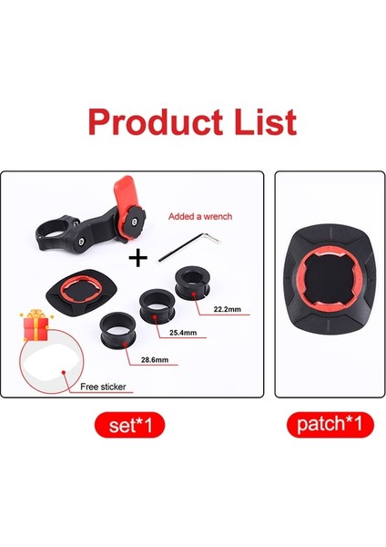 1 Kırmızı Set 1 Yama Motosiklet Bisiklet Telefon Tutucu Bisiklet Cep Telefonu Standı Ayarlanabilir Destek Mtb Bisiklet Gidon Akıllı Telefon Tutucu Bisiklet Aksesuarları (Yurt Dışından)