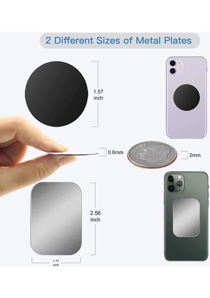 3 Adet Siyah 35X45 Ince Metal Plaka Manyetik Araç Telefonu Tutucu Için Evrensel Demir Sac Disk Etiket Montaj Cep Telefonu Mıknatıs Standı Akıllı Telefon Için (Yurt Dışından) modelleri