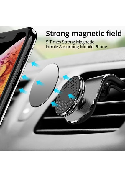 Siyah Telefon Tutucu Oppselve 360 Manyetik Evrensel Araç Telefonu Tutucu Hava Firar Mıknatıs Dağı Cep Telefonu Standı iPhone 13 Huawei P40 P50 Samsung (Yurt Dışından) fırsatları