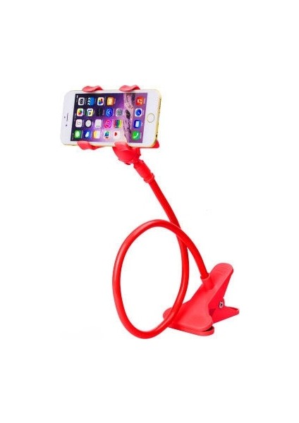Kırmızı Evrensel Tembel Cep Telefonu Boynu Standı Tutucu Stentler Esnek Yatak Masası Masa Klip Braketi Telefon Için Esnek Tutucu Kol (Yurt Dışından)