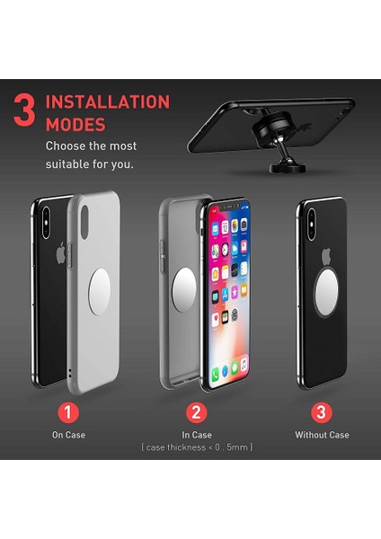 Kırmızı Evrensel Manyetik Araç Telefonu Tutucu Arabada Dağı Güçlü Mıknatıslı Cep Cep Telefonu Tutucu iPhone 11PRO x Samsung Huawei Xiaomi (Yurt Dışından) indirimleri