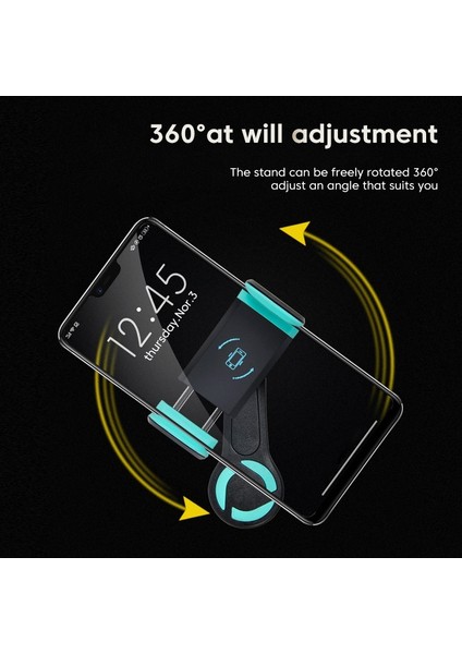 Yeşil Evrensel Yerçekimi Araç Telefonu Tutucu Hava Delikleri Sabitleme Kıskacı Mobil Hücre Standı Gps Braketi Desteği iPhone 14 13 12 Pro Max Xiaomi (Yurt Dışından)