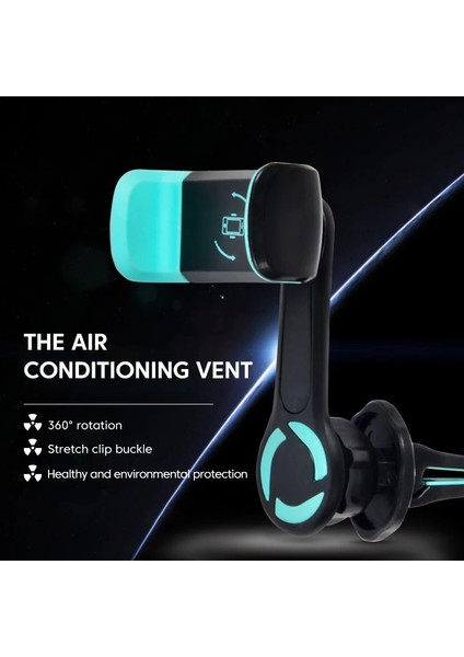 Yeşil Evrensel Yerçekimi Araç Telefonu Tutucu Hava Delikleri Sabitleme Kıskacı Mobil Hücre Standı Gps Braketi Desteği iPhone 14 13 12 Pro Max Xiaomi (Yurt Dışından)