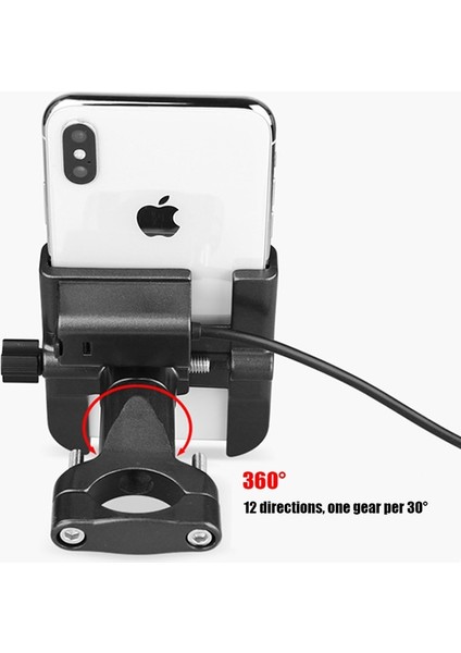 Gidon Gümüş Smoyng Alüminyum Motosiklet Bisiklet Telefon Tutucu Standı USB Şarj Aleti ile Moto Bisiklet Gidon Mirro Mobil Braketi Destek Dağı (Yurt Dışından) indirimleri
