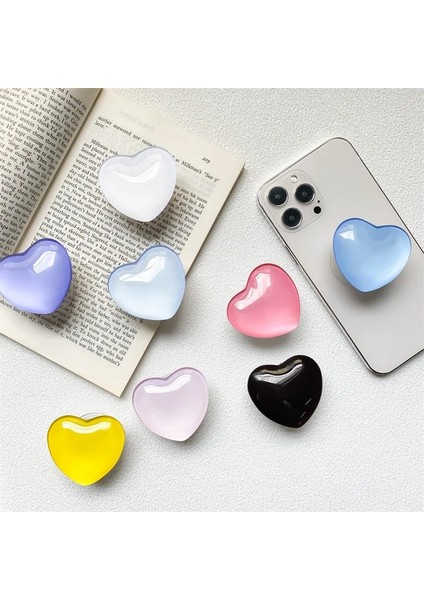 Çilek Yuvarlak Ins Kore 3D Cam Epoksi Şeffaf Kristal Top Kalp Kavrama Tok iPhone Aksesuarları Için Destek Max Akıllı Cep Telefonu Standı Griptok (Yurt Dışından) fiyatları