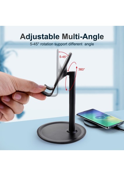 Tip B Siyah Lüks Akıllı Telefon Tablet Teleskopik Masaüstü Standı Tutucu iPhone Samsung Huawei Xiaomi Oneplus Cep Telefonu Metal Desteği (Yurt Dışından)