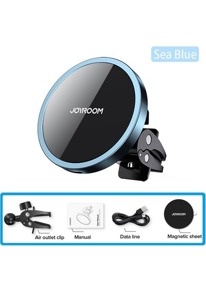 Mavi Renk JOYROOM15W Qi Manyetik Araç Kablosuz Şarj Cihazı Telefon Tutucu iPhone 12 Için Pro Max Kablosuz Araç Şarjı Telefon Tutucu iPhone 12 Için (Yurt Dışından)