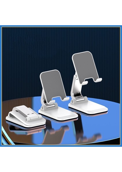 Katlanabilir Beyaz Katlanabilir Metal Masaüstü Cep Telefonu Standı iPad iPhone 13 x Akıllı Telefon Desteği Tablet Masası Cep Telefonu Taşınabilir Tutucu Braketi (Yurt Dışından)