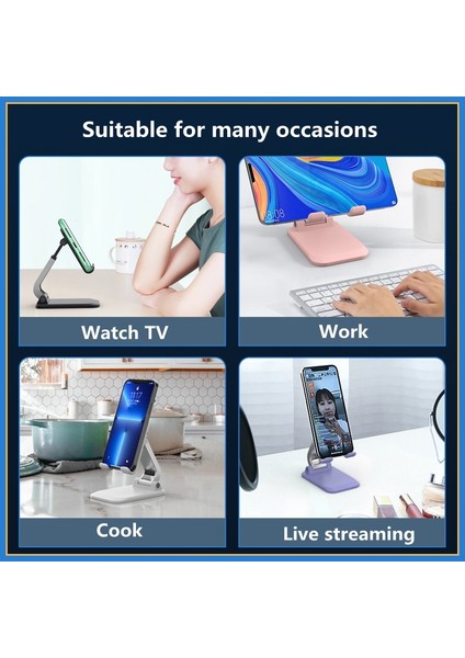 Katlanabilir Beyaz Katlanabilir Metal Masaüstü Cep Telefonu Standı iPad iPhone 13 x Akıllı Telefon Desteği Tablet Masası Cep Telefonu Taşınabilir Tutucu Braketi (Yurt Dışından)