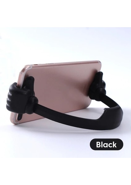 Siyah Başparmak Yukarıya Cep Telefonu Tutucu Ayarlanabilir Plastik Telefon Standı iPhone Samsung Xiaomi Için Çok Renkli Taşınabilir Masaüstü Standı (Yurt Dışından)