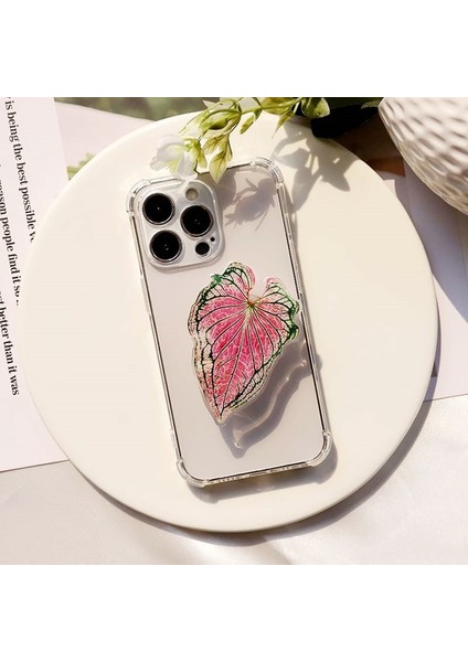 Leaf-07 Soket Katlanır Kavrama Tok Pretty Yaprak Akrilik Telefon Tutucu IPHONE13 Evrensel Telefon Braketi (Yurt Dışından)