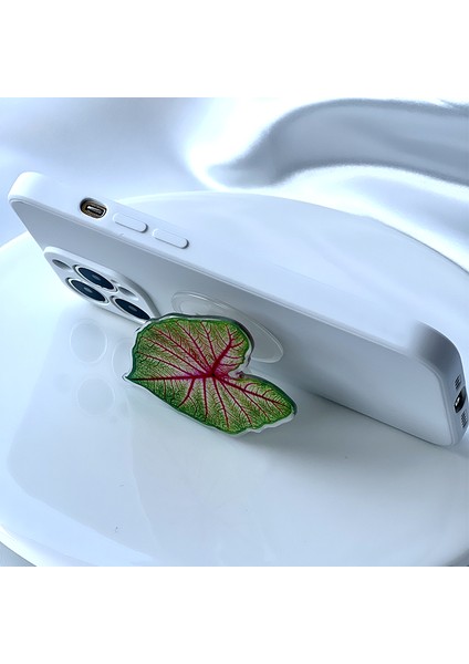 Leaf-07 Soket Katlanır Kavrama Tok Pretty Yaprak Akrilik Telefon Tutucu IPHONE13 Evrensel Telefon Braketi (Yurt Dışından) modelleri