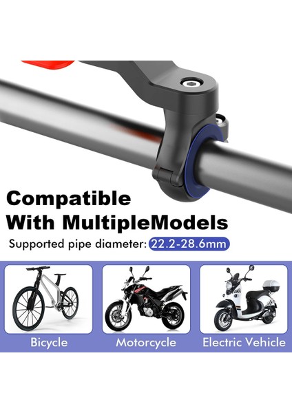 1 Kırmızı Set 3 Kırmızı Yama Telefon Braketi Mtb Bisiklet Scooter Için Motosiklet Navigasyon Bisiklet Tutucu Xiaomi iPhone Için 360 ° Dönebilen Güvenlik Kilidi Braketi (Yurt Dışından) indirimleri