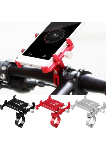 Gümüş Metal Bisiklet Bisiklet Telefon Tutucu Gidon Telefon Montaj iPhone x 8 7 Samsung Xiaomi Redmi Desteği Gps Bisiklet Telefon Standı Braketi (Yurt Dışından) fiyatları