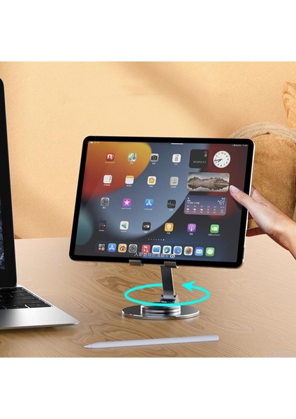 Stil Gümüş-4 360° Döndürme Metal Masa Cep Telefonu Tutucu iPhone iPad Xiaomi Için Standı Ayarlanabilir Masaüstü Tablet Tutucu Masa Cep Telefonu Standı (Yurt Dışından) indirimleri