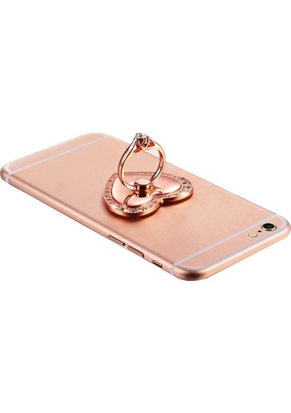 Gül Kırmızı Evrensel Metal Parmak Yüzük Cep Telefonu Standı Tutucu Moda Takı Stil Tutucu iPhone Huawei Samsung Için Kalp Şekli Standı (Yurt Dışından) modelleri