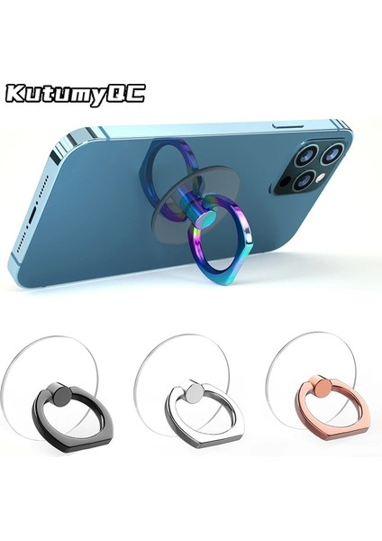 4 Renk 7 Şeffaf Cep Telefonu Zil Tutucu Standı 360° Derece Döndürme Şeffaf Parmak Kavrama Kickstand Uyumlu Iphone'lar Veya Telefon Kılıfı (Yurt Dışından) fiyatları