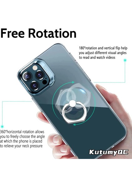 4 Renk 7 Şeffaf Cep Telefonu Zil Tutucu Standı 360° Derece Döndürme Şeffaf Parmak Kavrama Kickstand Uyumlu Iphone'lar Veya Telefon Kılıfı (Yurt Dışından) fırsatları