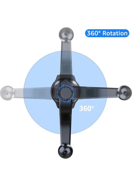 Siyah 17MM Top Kafa Tabanı Araba Hava Firar Sabitleme Kıskacı 360 Derece Rotasyon Araba Hava Çıkışı Uzatma Kanca Araba Cep Telefonu Standı (Yurt Dışından) fırsatları