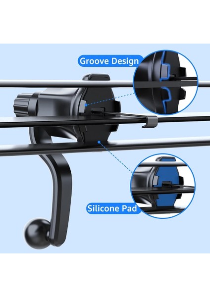 Siyah 17MM Top Kafa Tabanı Araba Hava Firar Sabitleme Kıskacı 360 Derece Rotasyon Araba Hava Çıkışı Uzatma Kanca Araba Cep Telefonu Standı (Yurt Dışından) indirimleri