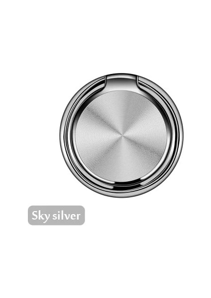 Gümüş - Metal Daire Tutucu Parmak Yüzük Metal Cep Telefonu Standı Tutucu iPhone 9 x 8 7 Artı 5 5s 6 6p Manyetik Telefon Halkası Yuvarlak Araç Montaj Standı (Yurt Dışından)