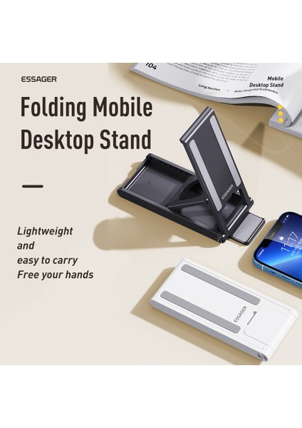 2pcs Beyaz Tutucu Essager Katlanabilir Masaüstü Tutucu Taşınabilir Mini Moblie Telefon Standı IPHONE14 13 Pro Max iPad Xiaomi Masa Braketi Taşınabilir Stand (Yurt Dışından) modelleri