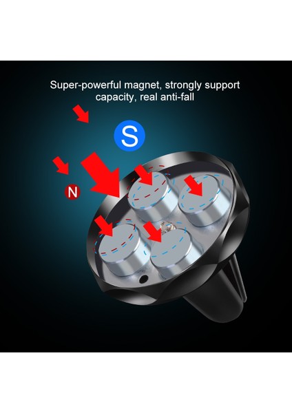 Siyah Araç Telefonu Tutucu Manyetik Hava Firar Dağı Cep Telefonu Standı Mıknatıs Destek Hücresi Araç Gps iPhone Xs Max Samsung A50 Tutucu (Yurt Dışından) modelleri