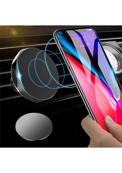 Siyah Araç Telefonu Tutucu Manyetik Hava Firar Dağı Cep Telefonu Standı Mıknatıs Destek Hücresi Araç Gps iPhone Xs Max Samsung A50 Tutucu (Yurt Dışından) indirimleri