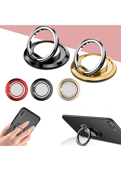 Kırmızı 360 ° Dönebilen Parmak Yüzük Cep Telefonu Tutucu Evrensel Araba Için Standı Kavrama Manyetik Dağı Telefon Arka Etiket Ped Braketi Tutucu (Yurt Dışından) fiyatları