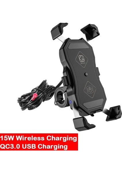 Qc3.0 ve Kablosuz Motosiklet Cep Telefonu Tutucu Dağı ile Qc 3.0 USB Qi Scooter Motor Motosiklet Akıllı Telefon Için Kablosuz Şarj Cihazı Destek Braketi (Yurt Dışından)