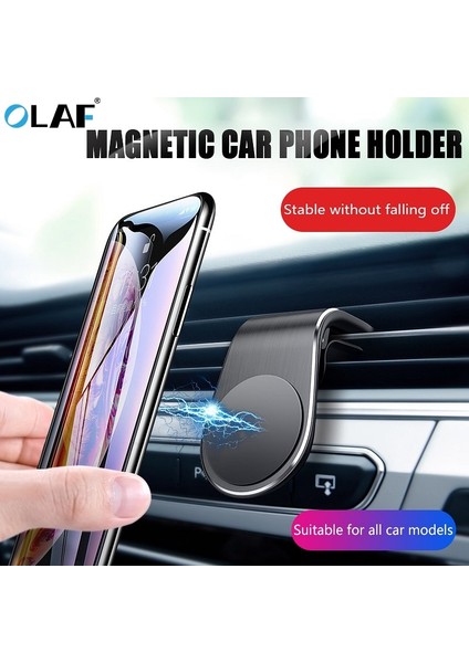 Altın Olaf Manyetik Araç Telefonu Tutucu L Şekli Hava Firar Montaj Standı Araba Gps Cep Telefonu Tutucu iPhone x Samsung S9 Xiaomi Mi 9 (Yurt Dışından) modelleri