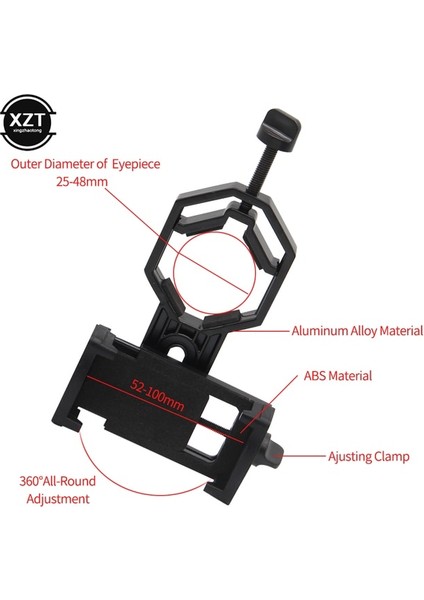 Metal Evrensel Cep Telefonu Adaptörü Sabitleme Kıskacı Dürbün Monoküler Spotting Kapsam Teleskop Telefon Tutucu Destek Mercek (Yurt Dışından)