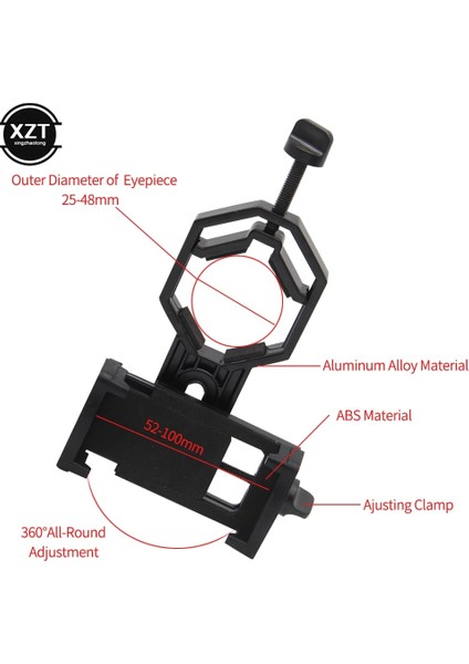 Metal Evrensel Cep Telefonu Adaptörü Sabitleme Kıskacı Dürbün Monoküler Spotting Kapsam Teleskop Telefon Tutucu Destek Mercek (Yurt Dışından) indirimleri