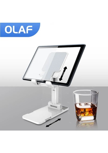 S188 Beyaz Olaf Katlanabilir Tablet Cep Telefonu Masaüstü Telefon iPad iPhone Samsung Için Standı Masa Tutucu Ayarlanabilir Braket Akıllı Telefon Standı (Yurt Dışından)