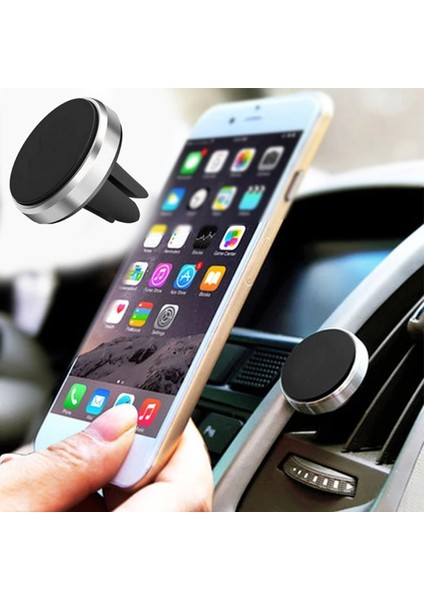 Siyah Manyetik Telefon Tutucu Araba Standı Mıknatıs Cep Telefonu Braketi Araba Manyetik Tutucu Telefon Için iPhone 14 13 Pro Max Huawei Xiaomi (Yurt Dışından) indirimleri