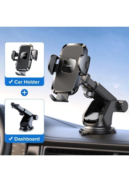 Araba Için Dashboard Joyroom Evrensel Dashboard Telefon Tutacağı 360° En Geniş Görüş Açısı Esnek Uzun Kol Eller Serbest Otomatik Ön Cam Hava Firar Montajı (Yurt Dışından)