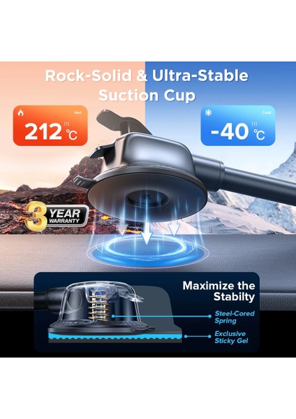 Araba Için Dashboard Joyroom Evrensel Dashboard Telefon Tutacağı 360° En Geniş Görüş Açısı Esnek Uzun Kol Eller Serbest Otomatik Ön Cam Hava Firar Montajı (Yurt Dışından) modelleri