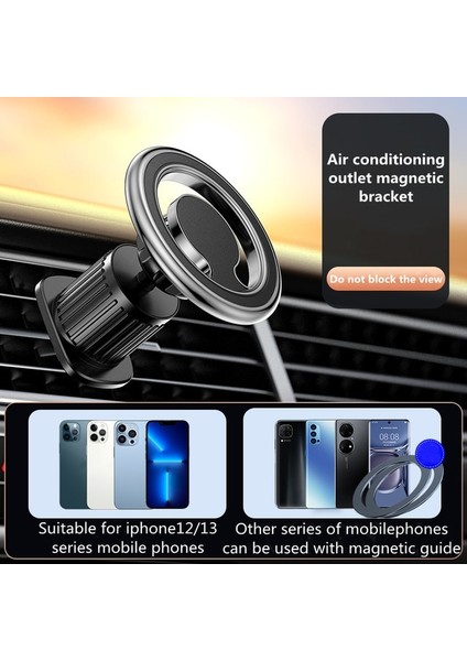 Gümüş 01 Telefon Mıknatıs Tutucu iPhone 14 13 12 Pro Max Smarphone Evrensel Halka Magsafe Telefon Montaj Cep Telefonu Braketi Araba Manyetik (Yurt Dışından)