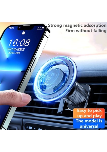 Gümüş 01 Telefon Mıknatıs Tutucu iPhone 14 13 12 Pro Max Smarphone Evrensel Halka Magsafe Telefon Montaj Cep Telefonu Braketi Araba Manyetik (Yurt Dışından) modelleri