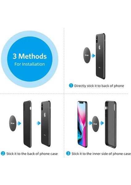 1 Kare ve 1 Yuvarlak Uslıon Metal Plaka Disk Mıknatıslı Araç Telefonu Tutucu Demir Sac Etiket Manyetik Mobil Stand Montaj Otomobil Adsorpsiyon Yeni (Yurt Dışından) indirimleri