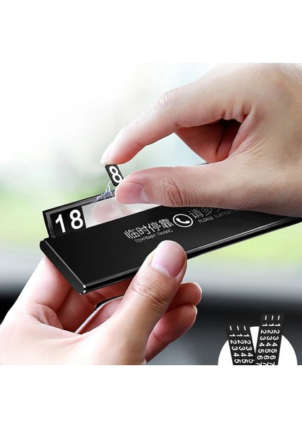 Ingilizce Yeşil Tek Tıklamayla Saklanan Araç Geçici Park Kartı Telefon Numarası Ultra-Ince Çekmece Gizlenebilir Aydınlık Telefon Numarası Plaka Araba Aksesuarları (Yurt Dışından)