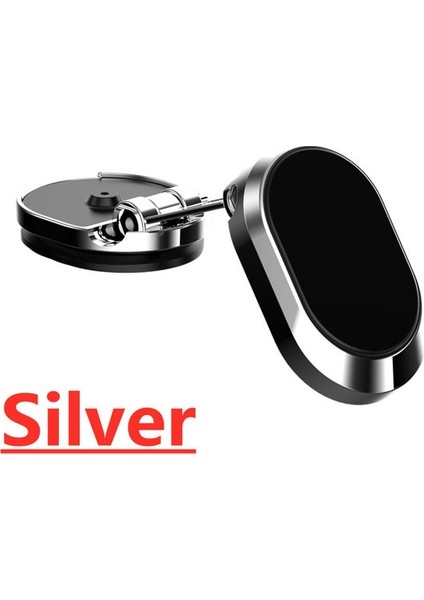 Gümüş Manyetik Araç Telefonu Tutucu Mıknatıslı Cep Cep Telefonu Standı Gps Desteği iPhone 14 13 12 Xiaomi Huawei Samsung Tüm Telefonlar (Yurt Dışından)